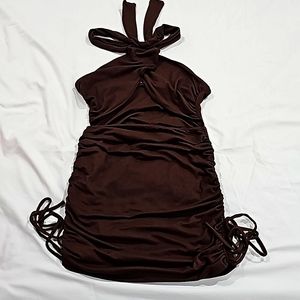 Halter Mini Rouched dress Size Large